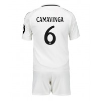 Camiseta Real Madrid Eduardo Camavinga #6 Primera Equipación para niños 2024-25 manga corta (+ pantalones cortos)